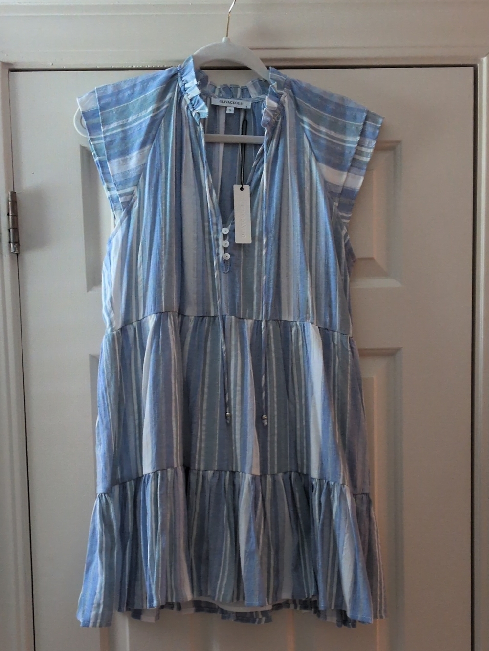 Olivaceous Mini Striped Dress